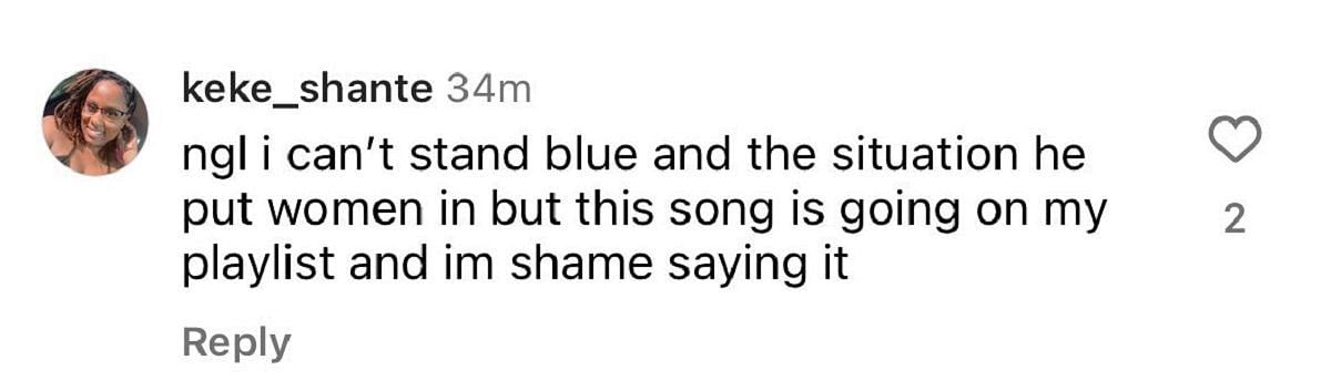 Users approve of the song (image via @keke_shante on Instagram)